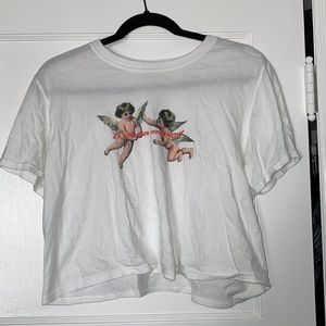 White cropped graphic t-shirt